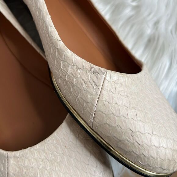 Givenchy Snakeskin Ballet Round Toes Flats Sz 37.5 - Picture 9 of 13